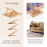 Tektalk Jigsaw Puzzle Table with Integrated Adjustable Stand/Bracket and Removable Cover, 3-Tilting-Angle Wooden Plateau Portable Puzzle Board with 4 Sorting Drawers, for Up to 1000 Pieces Tektalk