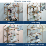 Sauder International Lux Bookcase/ book shelf, Satin Gold finish Sauder