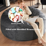 Codi Bean Bag Chair with Filler Included, 4 FT - Comfy Large Beanbag Chairs for Adults - Machine Washable and Soft Mink Bonded Cover - Charcoal Grey, 4ft Codi