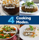 GE Countertop Microwave Oven, 1,200-watt Capacity, 2.0 Cubic Ft., 8 Auto Setting Cooking Settings, Child-Lock Technology, Kitchen Essentials for the Countertop, Dorm Room or Apartment, Satinless Steel GE