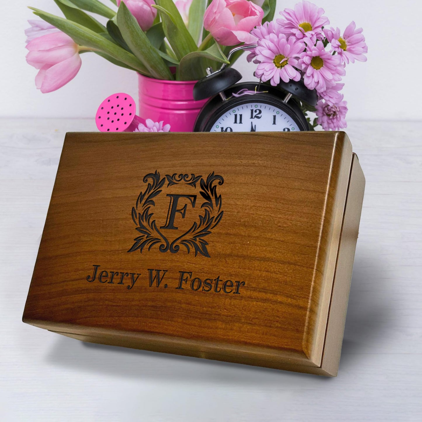 Personalized Keepsake Box | Walnut Wooden Memory Box Gift for Anniversary, Wedding, Valentine, Birthday, Baby Shower, Groomsman | Handmade Keepsake