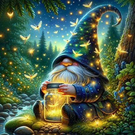 Camocin Diamond Art Kits for Adults Gnomes, 5D Gnome Diamond Painting Kits for Adults Beginners, DIY Gnome Full Round Dots Drill Gem Art Kit for Gift Home Wall Decor 14 x 14 Inch Camocin