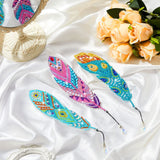 Henoyso 6 Pcs Diamond Painting Bookmarks Kits DIY 5d Feather Bookmark Rhinestone DIY Bookmarks Crystal Diamond Art Acrylic for Adult Arts Supply Crafts Gifts Henoyso