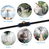 lifeegrn Misting Cooling System, Outdoor Misting System for Patio, 40 FT Misting Line+10 Mist Nozzles+3/4"Brass Adapter,Outdoor Mister System for Patio Garden Trampoline Greenhouse lifeegrn