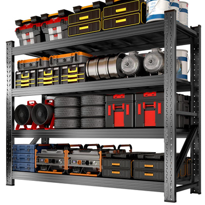 Umeiga 59" W Heavy Duty Garage Shelving, 6000LBS Garage Storage Shelves Industrial Shelving Unit, 4 Tier Adjustable Metal Shelving for Basement, Shop, Warehouse, 59" W x 24" D x 59" H