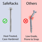 SafeRacks 4x6 Overhead Garage Storage Rack - Height Adjustable Steel Overhead Storage Rack - 500 Pound Weight Capacity (White, 24"-45") SafeRacks