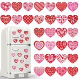 Motipuns 30 Pcs Valentine's Day Heart Diamond Painting Magnets Kits Valentines Diamond Art Fridge Magnet Refrigerator Sticker for Beginners Adults DIY Art Craft Gifts Home Decors Motipuns