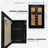 American Flag Cross Hidden Gun Shelf - Handcrafted Wall Mounted Gun Safe - Quick Access Concealment Shelf for Handguns - Hidden Gun Storage Wall Decor with Magnetic Lock By Bellewood Designs Bellewood Designs