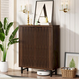 Tribesigns 6-Tier Shoe Cabinet with Louvered Doors, Large Wooden Shoe Storage Cabinet with Adjustable Shelves, Modern Freestanding Shoe Organizer Cabinet for Entryway, Hallway, Walnut (Dark Walnut) Tribesigns