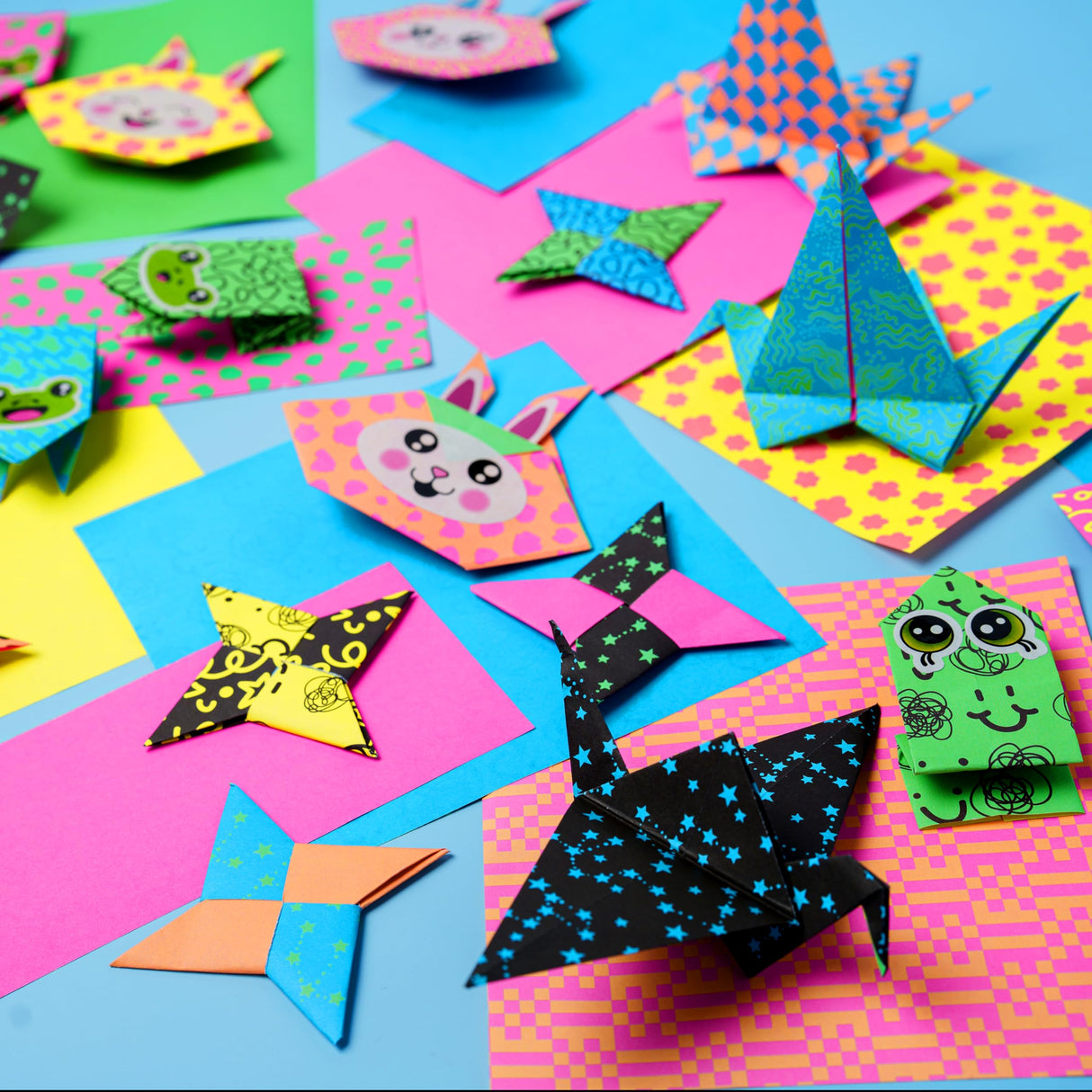 Creativity for Kids Neon Origami Mini Kit: 25 Origami Papers, Christmas Gifts and Toys for Boys, Origami Kit Arts and Crafts for Kids Ages 7-12+, Kids Stocking Stuffer and Small Gifts Creativity for Kids