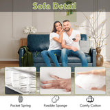 STHOUYN 57" W Faux Leather Loveseat w/ 2 USB, Small Loveseat Sofa w/Side Pockets, Wooden Frame Small Couch w/Metal Legs, Office Mini Couch for Dorm, Bedroom, Apartment (Blue, 2 Seater) STHOUYN