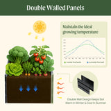 Vego garden Raised Garden Bed, 17" Tall 27" x 53" Heavy Long and Large Metal Planter Box for Trees Plants Flowers Double-Walled Modern Steel Planters for Commercial Residential, Patio, Midnight Blue Vego garden