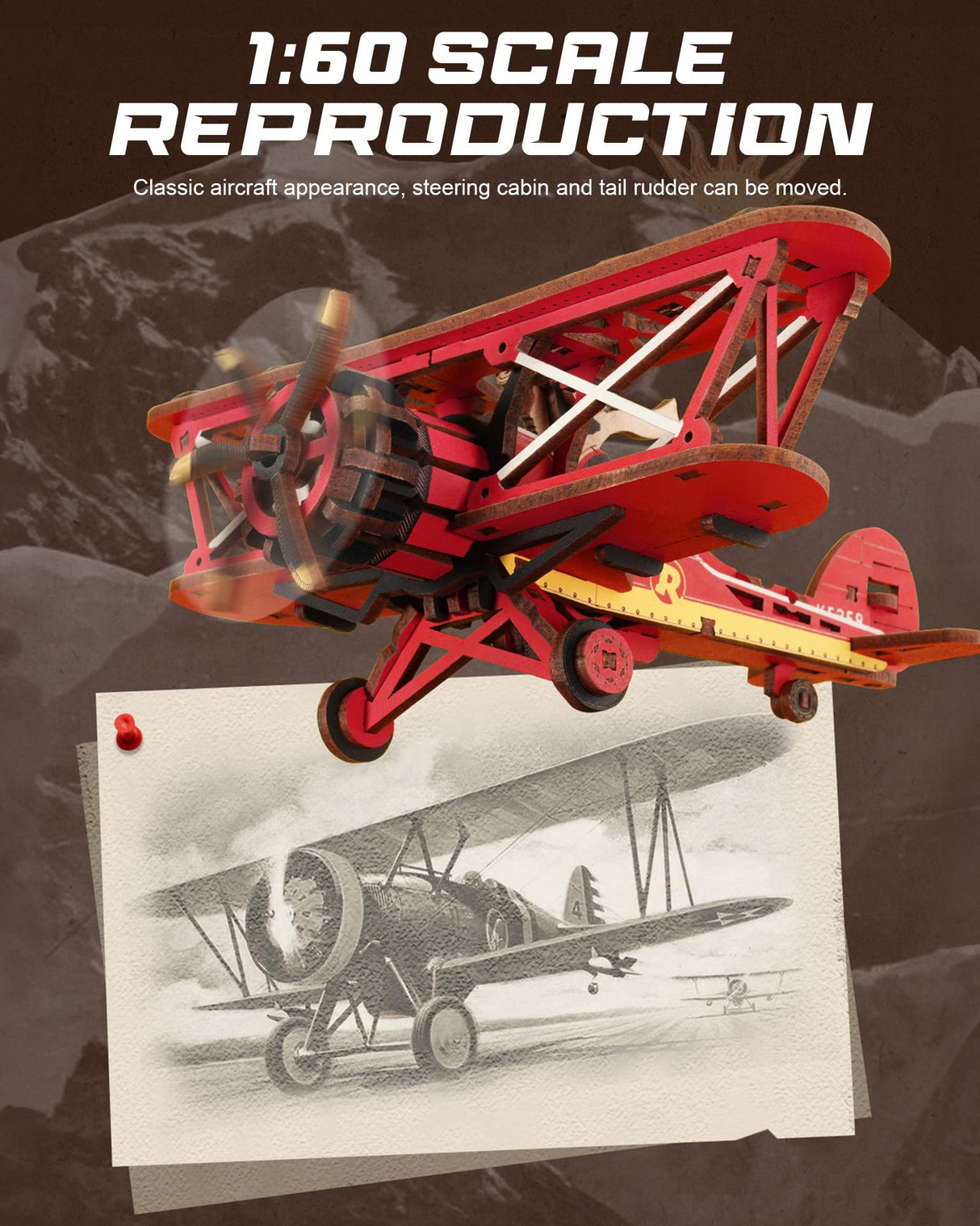 ROKR 3D Wooden Puzzles for Adults,Gravity Swing Model kit, 163Piece 3D Puzzles for Adults ROKR