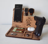 Wooden Docking Station, Police officer Docking Station, Wood Stand for gun, Law enforcement Gift for men, Gun holder, Father's Day Gift WoodArtSupply