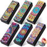 Copkim 6 Packs 5D Diamond Painting Sunglass Case, DIY Sunglasses Storage Box Kit with Diamond Painting, Mandal Alloyseed Leather DIY Handmade Diamond Art Glasses Case for Art Craft Gift Travel Copkim