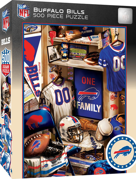 MasterPieces Game Day 500 Piece Jigsaw Puzzle for Adults - NFL Buffalo Bills Locker Room - 15"x21" Masterpieces