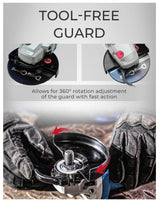 DongCheng 9.2 Amp Power Angle Grinders, 4-1/2 in., 11800RPM, Tool-Free Guard, Electric Metal Grinder Tool, Small Corded Angle Grinder, Paddle Switch, Shockproof Handle for Cutting, Grinding, Polishing Dong Cheng