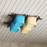 RDUIGT Garage Ceiling Bin Storage Racks,Overhead Garage Tote Storage Rack 48"x48",Heavy Duty Ceilin Tote Storage Rails Adjustable Garages Hanging Storage Racks System for Containers, Bins RDUIGT