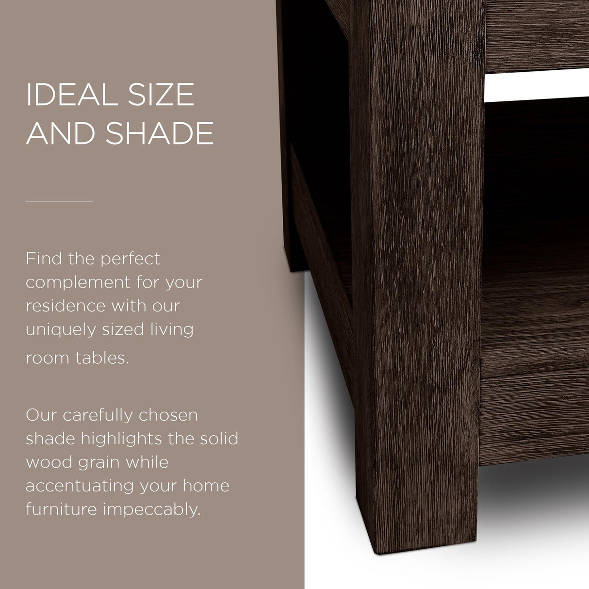 Maven Lane Paulo Large 2 Tier Rustic Rectangle Wooden Center Coffee Table with Shelf Storage for Living Room in Weathered Brown Finish Maven Lane