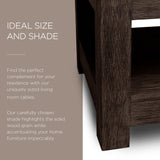 Maven Lane Paulo Large 2 Tier Rustic Rectangle Wooden Center Coffee Table with Shelf Storage for Living Room in Weathered Brown Finish Maven Lane