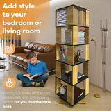 DIBAG Rotating Bookshelf - 15.75"x15.75"x63.19", Made of MDF, 360º, Assembly Tools Included - Spinning Bookshelf Tower, Revolving Bookcase, Swivel Bookcase, Rotating Bookshelf Tower DIBAG