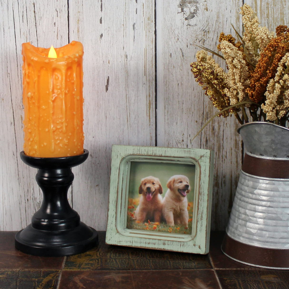 CVHOMEDECO. 4x4 Picture Frame Made of Solid Wood High Definition Glass Rustic Vintage Designs Small Photo Frame for Tabletop Display and Wall Mounting, Distress Teal CVHOMEDECO.