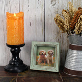 CVHOMEDECO. 4x4 Picture Frame Made of Solid Wood High Definition Glass Rustic Vintage Designs Small Photo Frame for Tabletop Display and Wall Mounting, Distress Teal CVHOMEDECO.