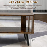 Giantex Small Wood Coffee Table, 2-Tier Tea Table w/Open Storage Shelf & Supportive Legs, Easy Assembly, Mid-Century Center Table for Living Room, Reception Room Giantex