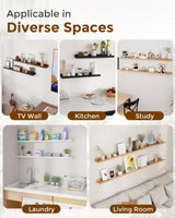 Axeman Oak Floating Shelves 71 Inch Picture Ledge Shelf Set of 2, Solid Wood Shelves with Lip for Wall Decor Storage Bedroom Living Room Bathroom Kitchen, Natural Oak Axeman