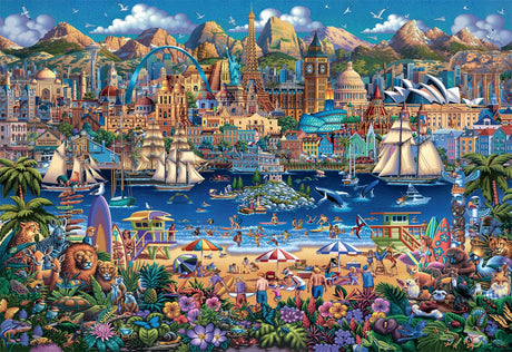Buffalo Games - Eric Dowdle - Dowdle World Pieces - 2000 Piece Jigsaw Puzzle for Adults Challenging Puzzle Perfect for Game Nights - Finished Size is 38.50 x 26.50 Buffalo Games