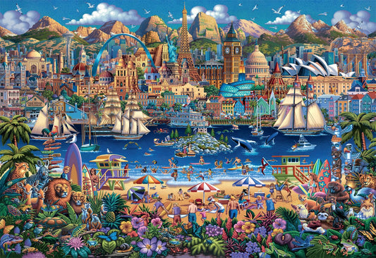 Buffalo Games - Eric Dowdle - Dowdle World Pieces - 2000 Piece Jigsaw Puzzle for Adults Challenging Puzzle Perfect for Game Nights - Finished Size is 38.50 x 26.50