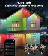 DeckTok Smart Permanent Outdoor Lights Pro, 100ft RGBWW and 60LM Triple-LED Lights, Outdoor Christmas Decorations with 79 Scene Modes, IP67 Waterproof Work with Alexa, Google Assistant, White DeckTok