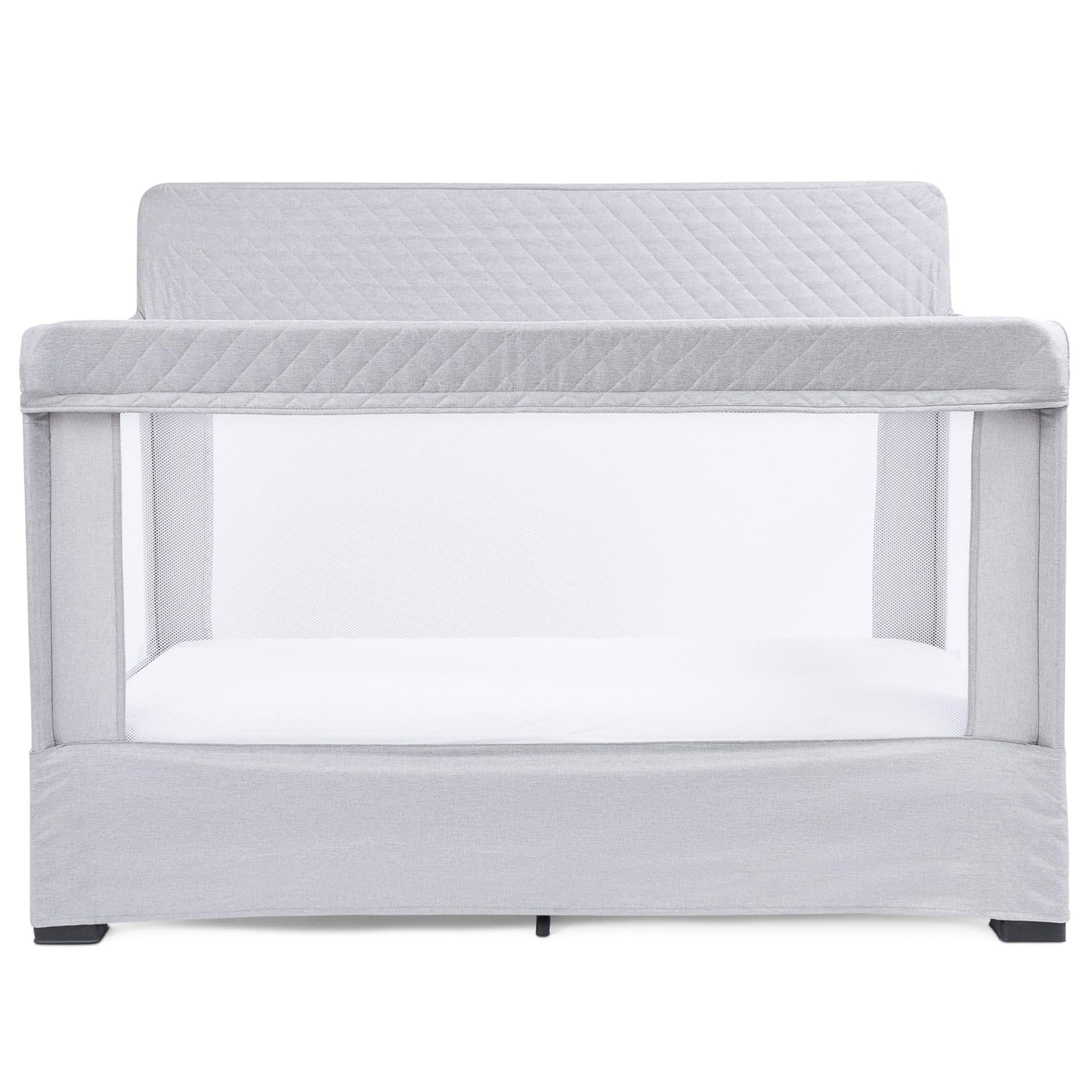 Baby Delight Lunaire Full Size Crib & Playard | Breathable Mesh Baby Crib | Tool-Free Assembly Baby Bed | Pebble Grey