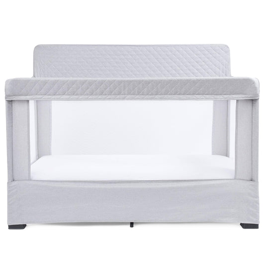 Baby Delight Lunaire Full Size Crib & Playard | Breathable Mesh Baby Crib | Tool-Free Assembly Baby Bed | Pebble Grey