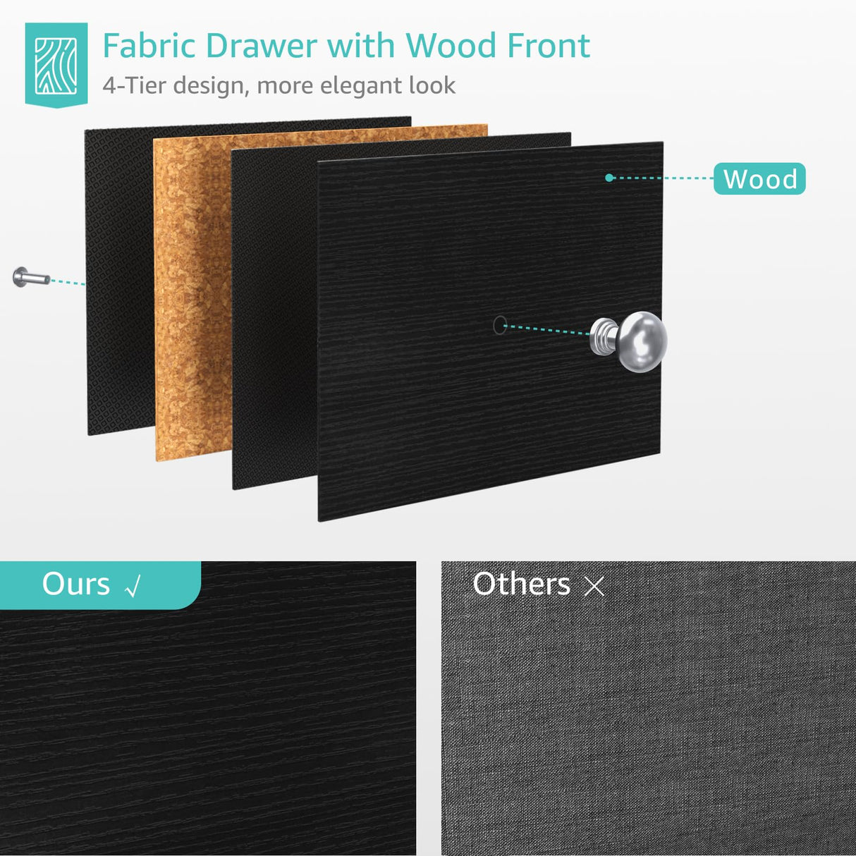 KAI-ROAD Black Nightstand Set of 2,Night Stand Set 2 with Drawers,Small Nightstand with Storage Bedside Table for Bedroom, Dorm, Modern End Table KAI-ROAD