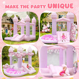 FBSPORT White Bounce House, Inflatable Bouncer with Air Blower,Indoor & Outdoor Bouncy Castle with Big Ball Pit for Wedding Party Kids Birthday Party, Easy to Install FBSPORT