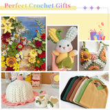 Coopay Yarn for Crocheting, 12 Premium Wool Yarns - 98% Wool 2% Cotton, 1.76oz, 164yds - Crochet Yarn for Clothes, Scarves, Blankets, Shawls (Multicolor) Coopay