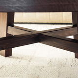 Walker Edison Colt Modern Farmhouse Solid Wood Round Coffee Table, 36 Inch, Espresso Walker Edison