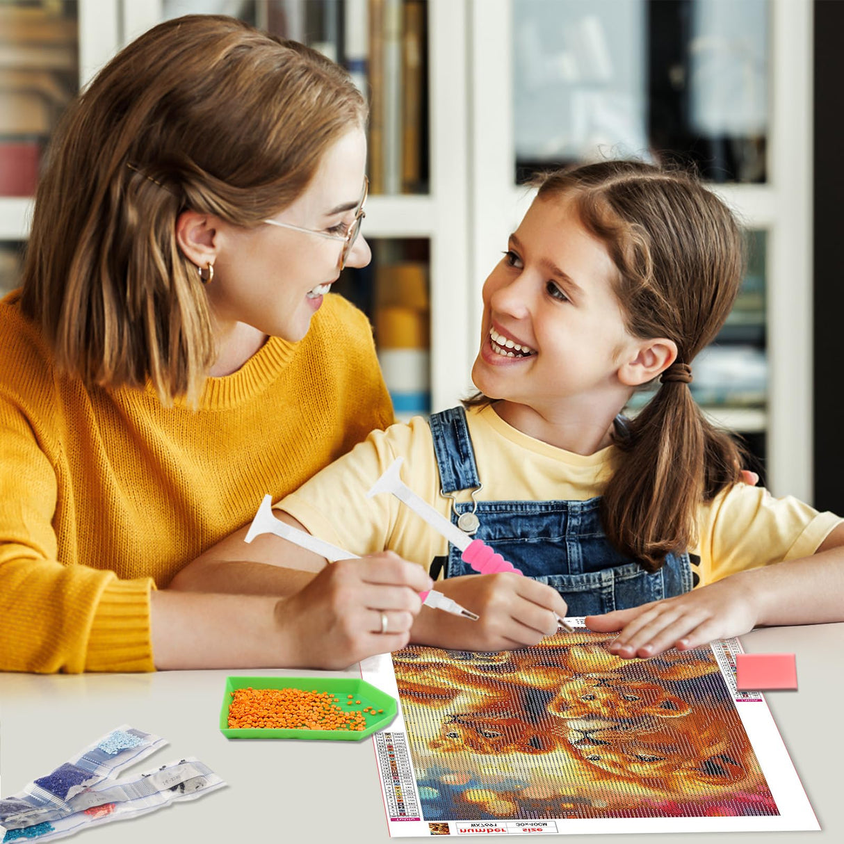 RICUVED Lion Diamond Painting Kits for Adults, Animal Diamond Art Kits for Adults DIY 5D Diamond Art Painting Full Drill Round Rhinestone Gem Art and Crafts for Home Wall Decor 12X16inch RICUVED