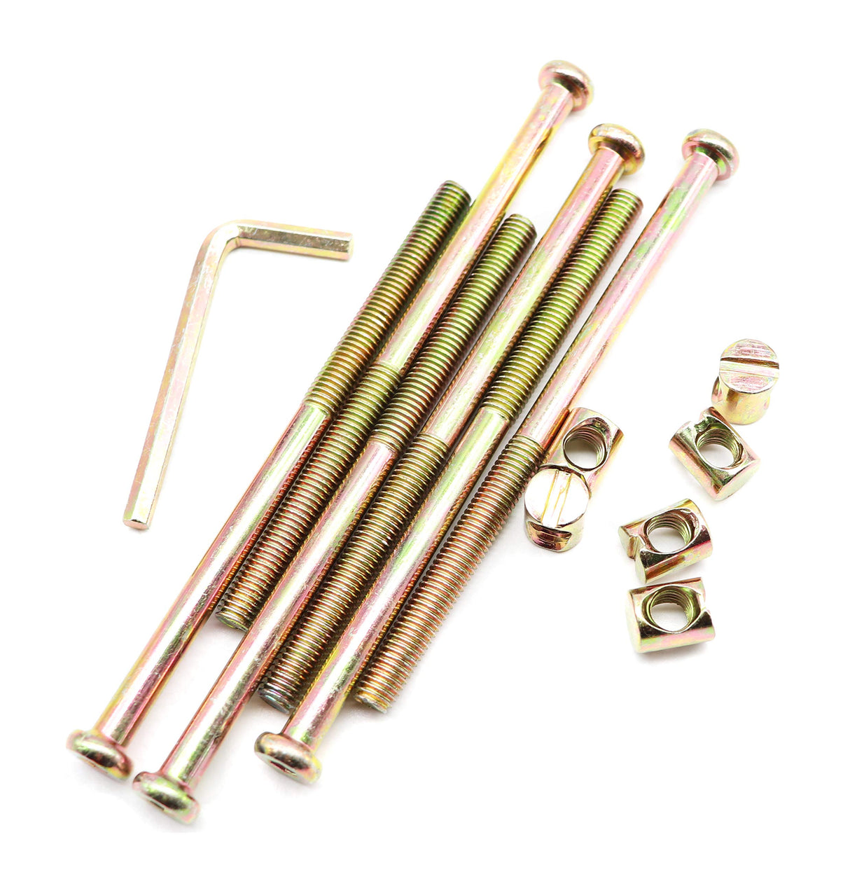 binifiMux 6-Pack M8x130mm Bunk Bed Screws Replacement Set, Hex Drive Socket Cap Bolts Barrel Nuts Set for Headboard Bunk Bed Frame, M8 x 15mm Barrel Nuts, Toddler Bed Screws binifiMux