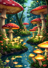 Enchanted Mushroom Diamond Art Kits for Adults, DIY 5D Diamond Painting Kits for Beginners, Round Full Drill Diamond Dots Paintings,Diamonds Pictures Gem Art for Adults Crafts Home Decor 12x16 Inch WGSMGL