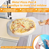 Pizza Stone 5 PCS Set, 15 x 12" Large Rectangle Pizza Stone Set for Oven with Metal Pizza Peels & Cutter Rocker, 0.6'' Thickened Stone Pizza Pan, Grill Baking Stone for Outdoor Grill for Pizza, Bread GOFOWRK