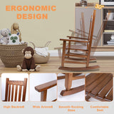 Hngilkoo Wooden Rocking Chair for Toddlers and Children Comfy Recliner Rocker for Baby Girls Outdoor Lounge Chair for Kids Age 6-10 Indoor Brown Hngilkoo