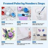Canrichshop 4 Pack Framed Paint by Numbers Kit for Adults Beginner & Ages Over 12,Animals Paint by Number Kits, DIY Number Painting for Adults Flowers for Decor Present 8X 8 inch Canrichshop