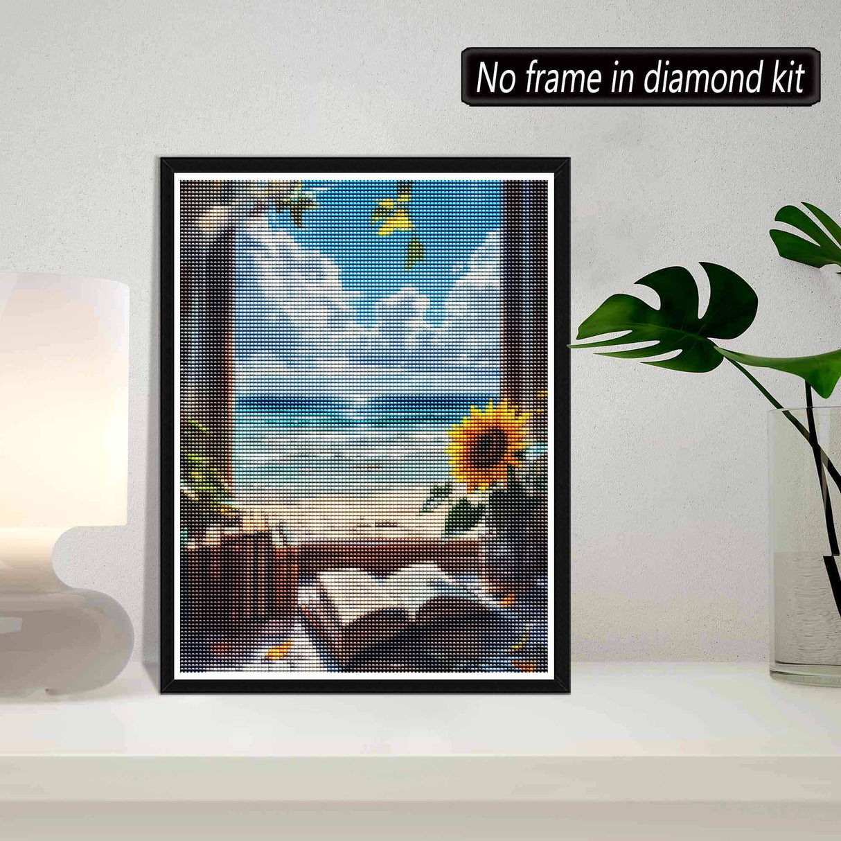 SKRYUIE 5D Beach Diamond Painting Kits - DIY Diamond Art Kits for Adults Sunflower, Full Round Drill - Crystal Embroidery Cross Stitch - Craft for Wall & Office Decor - 12x16 Inch k3 SKRYUIE