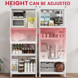 TOYEAR 2000LBS Storage Shelves 5 Tier Garage Shelving Heavy Duty 67.32" H x 23.62" W x 15.75" D Adjustable Metal Shelving Unit for Garage Shelves Utility Rack Shelf (White Shelf, 23.62*15.75*67.32) Toyear