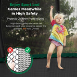 Tatub 16FT Upgrade Trampoline for Kids and Adults, Outdoor Recreational Trampolines with Basketball Hoop & Enclosure Net, Curved Poles & Storage Bag, Pumpkin Trampoline Capacity for 6-8, Green Tatub