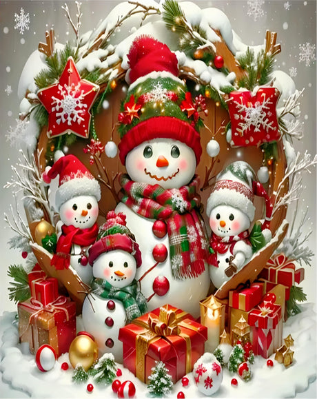 Arttoplus Christmas Paint by Numbers Kit for Adults Beginner-Christmas Snowman Adult Paint by Number Kits on Canvas, DIY Acrylic Oil Painting by Numbers for Adults for Gift Home Wall Decor(16x20inch) Arttoplus