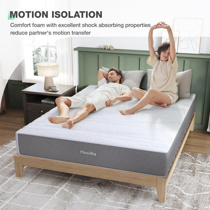 Novilla King Mattress, 10 Inch Foam Mattress King for Cool Night Sleep & Pressure Reilef & Motion Isolation, King Mattress in a Box, Medium Firm King Bed Mattress