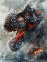 Diymood DIY 5D Diamond Painting Kits for Adults Dinosaur - Paint with Diamond Art Kits for Adults Volcano Full Drill Round Canvas Mosaic Beginner Home Wall Decor Gift 12x16 inch z13 Diymood